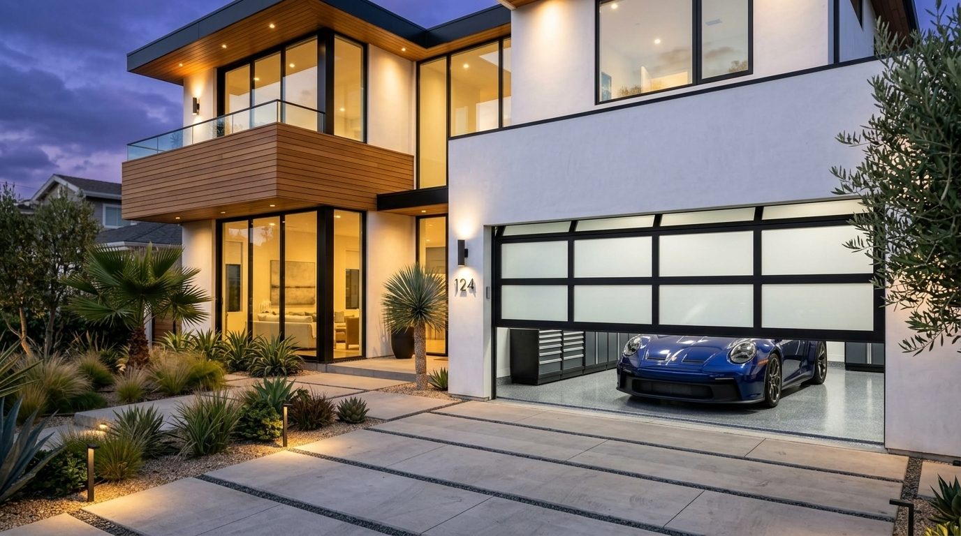 Leonard Garage Door Service Garage Door Gliding Open Revealing Warm Illuminated Interior